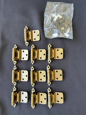 3428-bb Amerock 10 Pk Burnished Brass 3/8 Inch Inset Self-closing Cabinet Hinge 7128