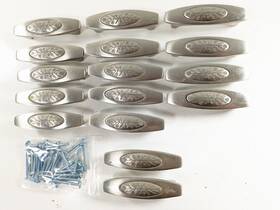 4473-1 Amerock Lot 16 Royal Leaf Satin Nickel Drawer Pulls Handles Floral