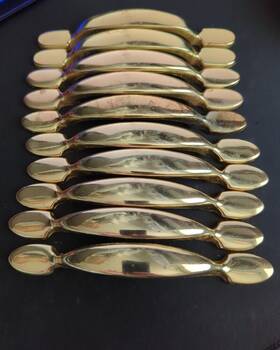 63867-1 Amerock Lot Of 10 Mostly Polished Brass Drawer Cabinet Handle Pulls