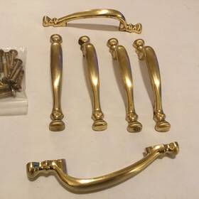 884-1 Amerock Set Of 6 Brass Cabinet Door Pulls 3 Inch C To Pat