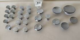 111933 Amerock/ajax/w Mcm Chrome Concave Drawer Pulls Cabinet Knobs 28 Vintage