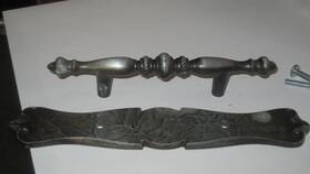 Bp-177c-as Amerock 2amerock 177usa Xlarge Carriage House Antique Silver Pull Handle And Backplate Vtg