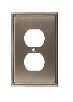 Bp36522g10 Amerock Wall Plate Satin Nickel Duplex Outlet Cover Mulholland 1 Pa