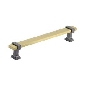 Bp36683bglbcr Amerock Cabinet Pull Brushed Gold/black Chrome 6-5/16 Inch 160 Mm Center To Cen
