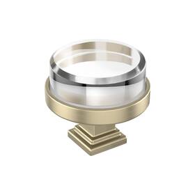 Bp36976cbbz Amerock Glacio 1-1/2 Inch 38mm Diameter Clear/golden Champagne Cabinet Knob Bp3697