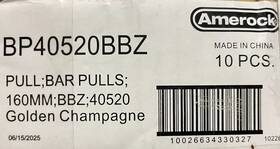 Bp40520bbz Amerock Bar Cabinet Pull Golden Champagne New 8 Pack