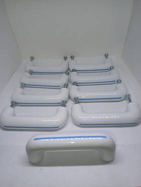 Bp5373-bc Amerock Cabinet Pull White With Blue Line Ceramic 3 Inch On Center Nos