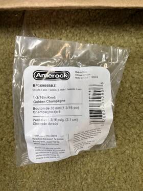 Bp55271bbz Amerock Lot Of 4 Blackrock 1-3/16 Inch Golden Champagne Cabinet Knob