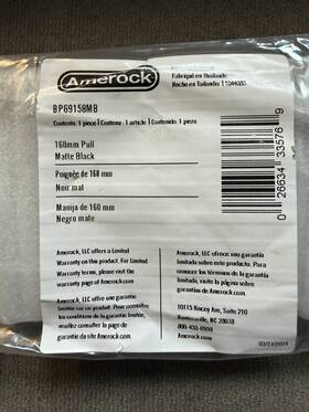 Bp69158mb Amerock Arc Series 6-5/16 Inch Center To Matte Black Pull - 27 Pack