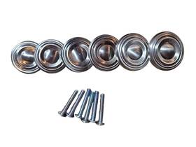 Bp755-26 Amerock Polished Chrome 1 1/8 Inch 78 Round Knob Pulls Vtg Lot Of 6