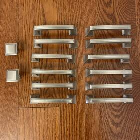 C-53030-1 Amerock Mulholland 3 Inch Center Lot Of 12 Cabinet Pulls Satin Nicklel Pre-owned