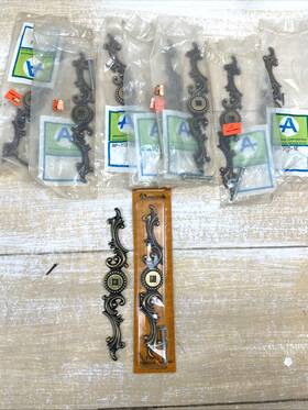 T-702-ae Amerock Lot Of 9 Vtg Provincial Antique English Cabinet Backplate 702-ae Nos