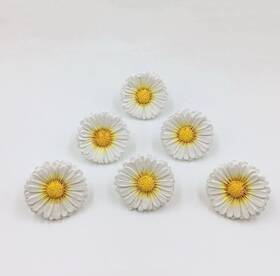 Amyoxu 784300677017 Daisy Vintage Resin Hand Painted Drawer Pulls Cabinet Knobs Handles Country S/6
