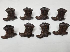 Amyoxu 784300677130 Western Cowboy Horseshoe Boots Drawer Pulls Resin Cabinet Knobs Set Of 8