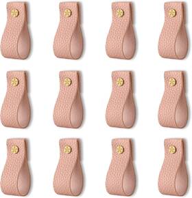 Anjuu 313043197195 Leather Drawer Pulls 12 Pcs Handles Handmade Knobs Cabinet Hardw
