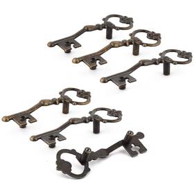 A170814wq001 Antrader Metal Key Shaped Pull Handle Bronze Tone Used For Cabinet Drawer Door Pack Of 6