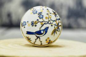 Bird-58 Artisno Printed Ceramic Knobs - Set Of 10 Bird Print For Kitchen Cabine
