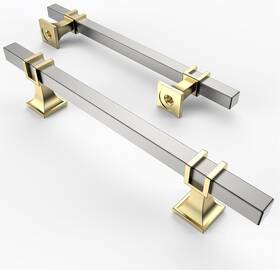 Asidrama 313037430468 10 Pack 5 Inch 128mm Brushed Satin Nickel And Gold Kitchen Cabinet Handles Cab