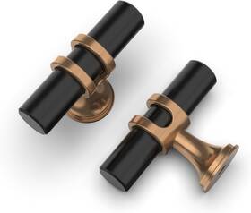 Asidrama 313089261225 10 Pack Champagne Bronze And Matte Black Kitchen Cabinet Knobs