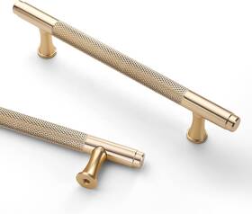 Asidrama 445021879809 6 Pack 5 Inch 128mm Knurled Gold Kitchen Cabinet Handles