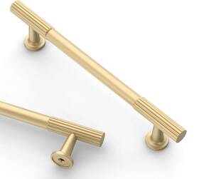 Asidrama 726084288027 10 Pack 5 Inch 128mm Brushed Gold Cabinet Pulls Kitchen Handles Cabine