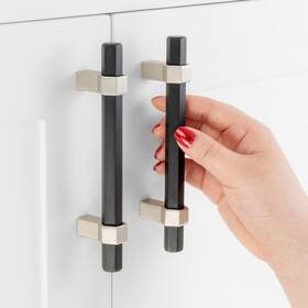 B0cpsvw637 Askano 5-pack 3-3/4 Inch Hole Black Nickel Cabinet Pulls Matte