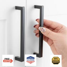 B0cq4v8vqy Askano 20-pack 5 Inch Hole Black Square Bar Kitchen Cabinet Pull Handles