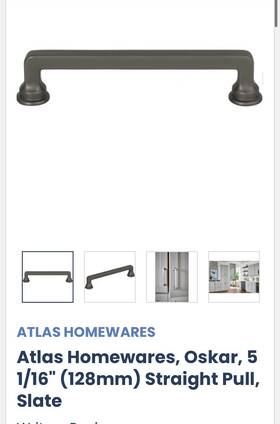 A103-sl Atlas Homewares Oskar Pull 5 1/16 Inch C-c - Slate