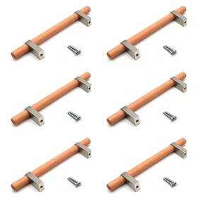 Lda0343 Autuwintor 6 Pack 96mm Cabinet Pulls Bar Handle 3.78 Inch Center T Shape Brushed Silver