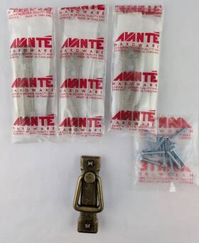 A62077ab Avante Lot Of 4 - Mission Vertical Bail Pull 2-1/4 Inch Ctc Screws Antique Brass Finish