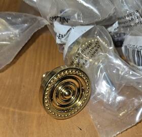 4986-030-bin Baldwin 723079073170 Lot 10 Polished Brass Cabinet Knob Drawer Pull 1 5/8 Inch