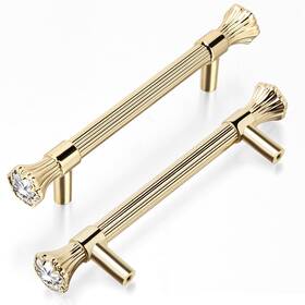 Dfp01g04 Beiutao 4 Pack Kitchen Cabinet Handles Gold Crystal Dresser Drawer Pulls Modern Bathr