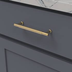Belwith-keeler 078555925802 Verge Collection Pull 5-1/16 Inch 128mm Center To Brushed Golden Bra