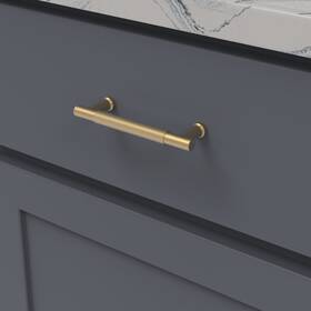 Belwith-keeler 078555933272 Verge Collection Pull 3-3/4 Inch 96mm Center To Brushed Golden Brass
