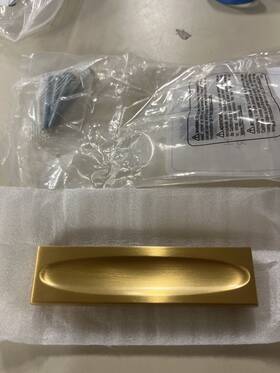 B076041-bgb Belwith Keeler Ingot 3 Inch Center Rectangle Block Cabinet Handle - Brus