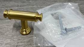 B079928-bgb Belwith Keeler Inch T Bar Cabinet /drawer Knob - Brushed Golden Brass