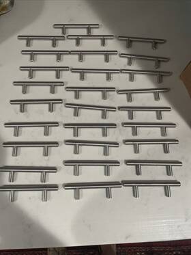 R077744snx10b Belwith-keeler Dcor Solutions 28 Kitchen Cabinet Handles 5 3/8 Inch 3 Center To Nickel No Screws