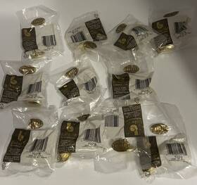 P212-ub Belwith M8879 Lot Of 11 Ultra Brass Gold Oval Dome Cabinet Knobs Pulls New