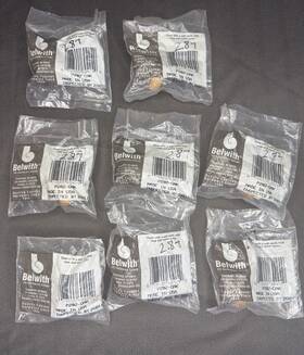 P-202-oak Belwith P202-oak Knob 1 Inch Brass And Oak Vintage Rare Lot Of 8 - Unopened Nos