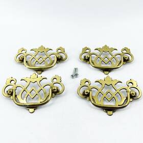 P8003-lp Belwith Lot Of 4 P8003 Lp Polished Brass Queen Anne Bail Pulls 3 Inch C. To