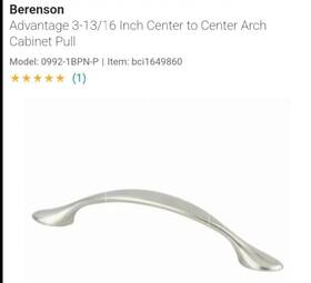 1738-1bpn-p Berenson 3-3/16 Inch Center To Arch Cabinet Pull Lot Of 15