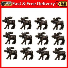 Bestgiftever 313103868836 Rustic Cast Iron Moose Drawer Dresser Pull Cabinet Knob Lodge Cabin Decor 12pc