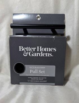 Better Homes & Gardens 035061948152 Lot Of 5 Matte Black And 3 Inch Bar Cabinet Handle Drawer Pull