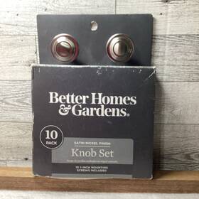 Better Homes & Gardens 035061948343 Knob Set Satin Nickel Finish Pack Of 10 Knobs And New