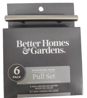 Better Homes & Gardens 810090550886 And Pull Set 6 Pk Satin Nickel Finish