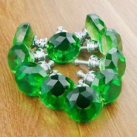 Ua090200 Beuya 9 Pack Crystal Glass Cabinet Knobs Dresser Drawer Furniture Door Knob Green