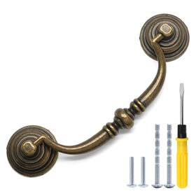 Qy20240426-600 Biaungdo 6 Pcs 110mm/4.33 Inch Hole Center Pull Handles Zinc Alloy Rustic Vintag