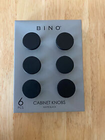 Bino 6-pack Cabinet Knobs 1.22inch Diameter 31mm Matte Black Dresser