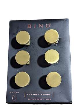 Bino 841179172347 6-pack Cabinet Knobs - 1.2 Inch Diameter 30mm Brass Dresser Draw