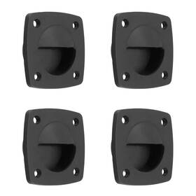 Bitray Hx2805 4 Pcs Black Nylon Recessed Square Flush Hatch Pull Handle Boat Cabin Deck